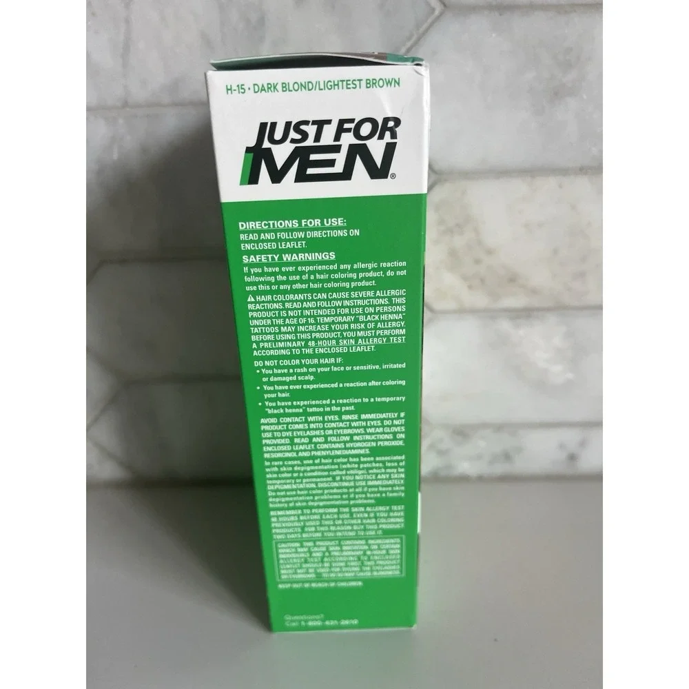 Just For Men H-15 Shampoo-In Hair Color Dark Blond/Lightest Brown Gray Coverage